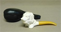 Hunting Dog CAO Meershaum Pipe, Signed.