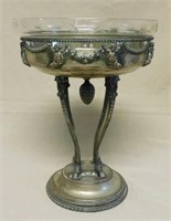 French Putti and Swag Silver Plate Tazza.