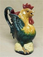 Orchies French Majolica Rooster Pitcher.
