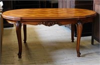 Louis XV Style Cherrywood Draw Leaf Table.