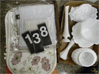 Place Mats and Milk Glass