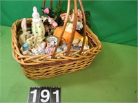 Large Basket with Easter Collectables