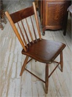 Primitive Oak Spindle Back Youth Chair.