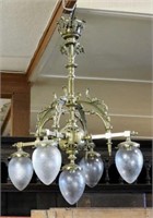 Beautiful French Gothic Revival Bronze Chandelier.