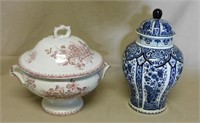 St. Amand Tureen and Delft Ginger Jar.