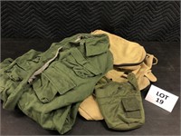 Vintage Jacket, Backpack, and Canteen Holder