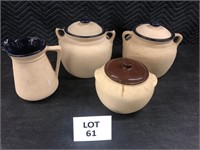 Antique Crock Pots with lids Monmouth