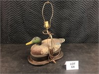 Vintage wooden duck lamp
