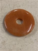 Dark peach Aventurine discs 25 pieces 35 mm