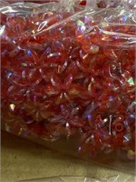 Plastic 18 mm star bead. One box ruby one box