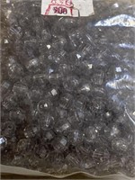 Plastic beads 6 mm round transparent