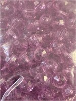 Plastic 8 mm round faceted beads transparent