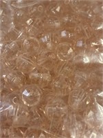 Plastic 8 mm round faceted beads. Transparent