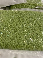 Toho 15/0 hex seed bead. Opaque lime green. Two