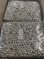 6 mm rose beads silver colored two boxes full