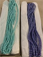 Plastic pearls 6 mm. Two boxes 72 strands each 24