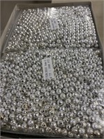 6 mm rose beads, silver, 2 boxes