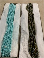 Plastic pearls 6 mm two boxes 72 strands 24