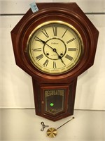 Waltham 31 day regulator clock, chiming, key and
