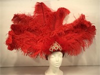 Las Vegas Showgirl red Boa feather and sequined