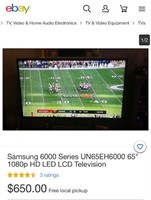 814 - 65" SAMSUNG 1080P HD LCD TELEVISION