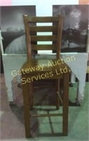 Bar Height Wooden Chair with 2 Wall Pictures