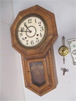 Vintage Regulator A Wall Clock w/ Key & Pendulum