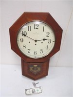 Vintage Hamilton Wall Clock w/ Key & Pendulum