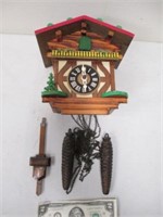 Vintage Cuckoo Clock w/ Weights & Pendulum -
