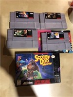 Lot of 5 Super Nintendo Games; Scooby Doo in