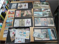 Lot of Vintage Post Cards & Stamps - Some