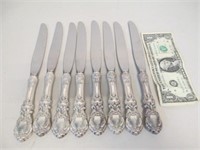 8 Reed & Barton Sterling Silver Handle Knives -