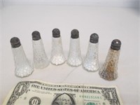 Vintage Glass Salt & Pepper Shakers w/ Sterling