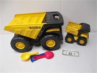 2 Tonka Dump Trucks & Sand Box Tools/Toys