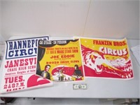 3 Original Vintage Circus Posters - Franzen Bros