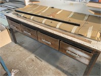 4 Drawer Timber Topped Work Bench