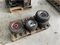 3 Sets of 2 Assorted Pneumatic Trolley Tyres