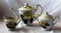 Hand Painted Yellow Hibiscus Bone China Tea Set