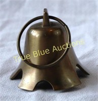 Small Brass Bell with Half Circle Cut outs along b