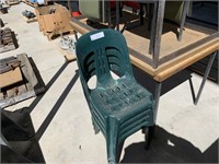 4 Plastic Outdoor Chairs and 6 Visitors Chairs