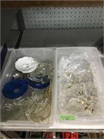 Lot: 2 Tubs of Crystal Prisms and Bobeches.