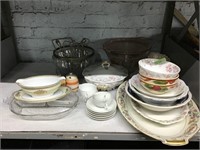 Lot of Asst. Porcelain Dishes & Glassware.