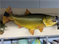 Large Gold & Black Spotted Fish Trophy, 36" Long.