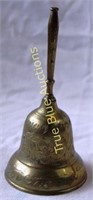 Brass Hand Bell with Long Thin Handle and Hand Car