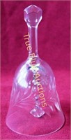 Transparent Glass Bell with Carved Rose Design