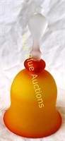 Orange Frosted Glass Bell with Transparent Handle