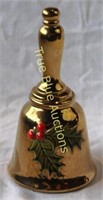 Gold Bell with Holly Design