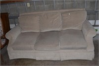 TAN SOFA AND MATCHING SIDE CHAIR 88" L AND 41" W
