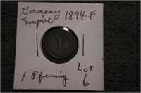 1894F Germany Empire 1 Pfenning