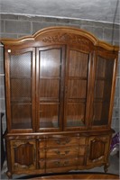 CHINA CABINET 80" H W/ GLASS SHELVES 2 PIECE, 60"